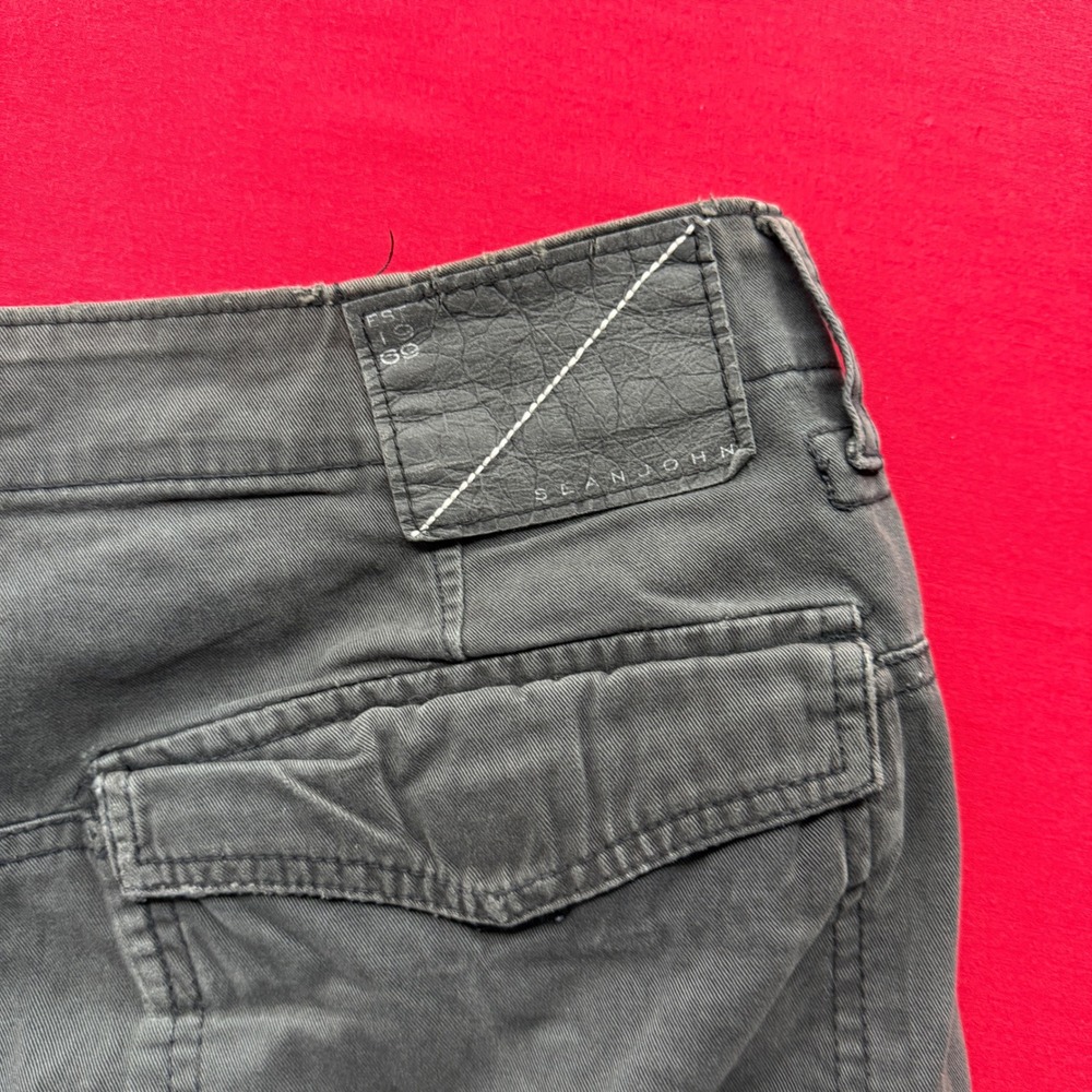 Sean John Mens Vintage Y2K Cargo Shorts Gray Faded Cotton Utility Size 34 - Picture 6 of 8